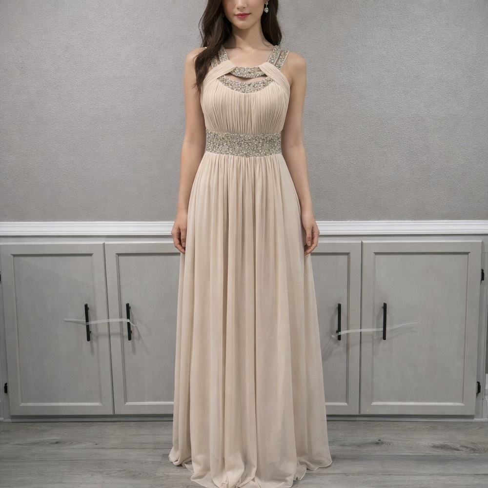 Betsey & Adam Beautiful Sparkled Neutral Colored Dress - Picture 1 of 11